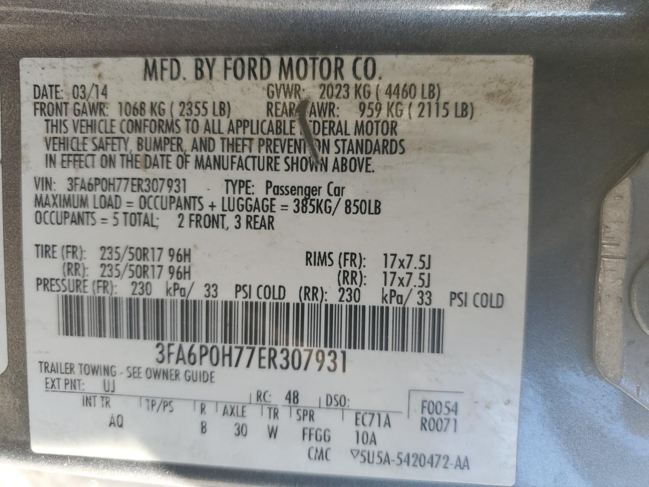 2014 FORD FUSION