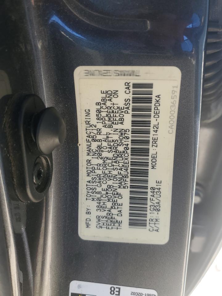 2012 TOYOTA COROLLA