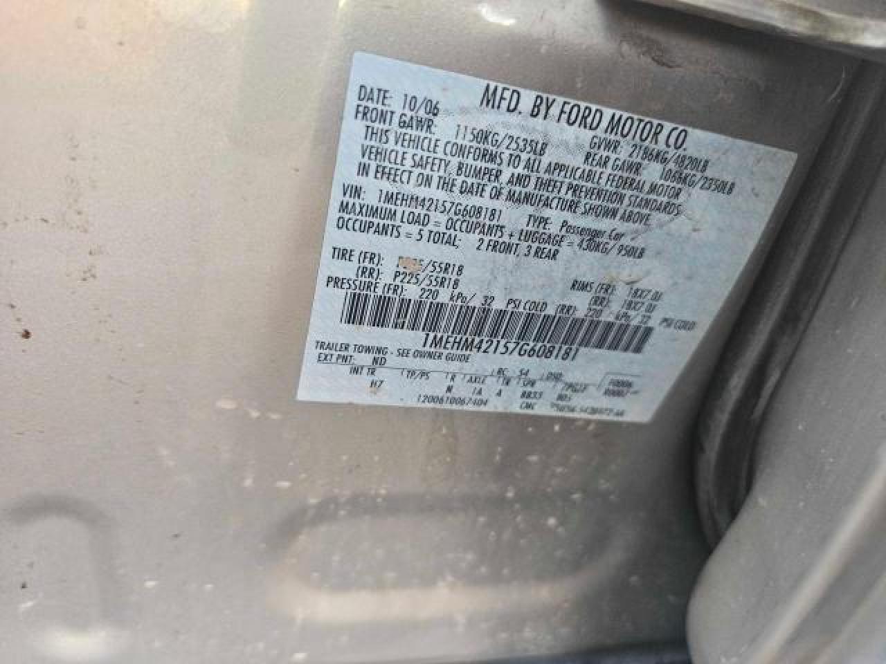 2007 MERCURY Montego