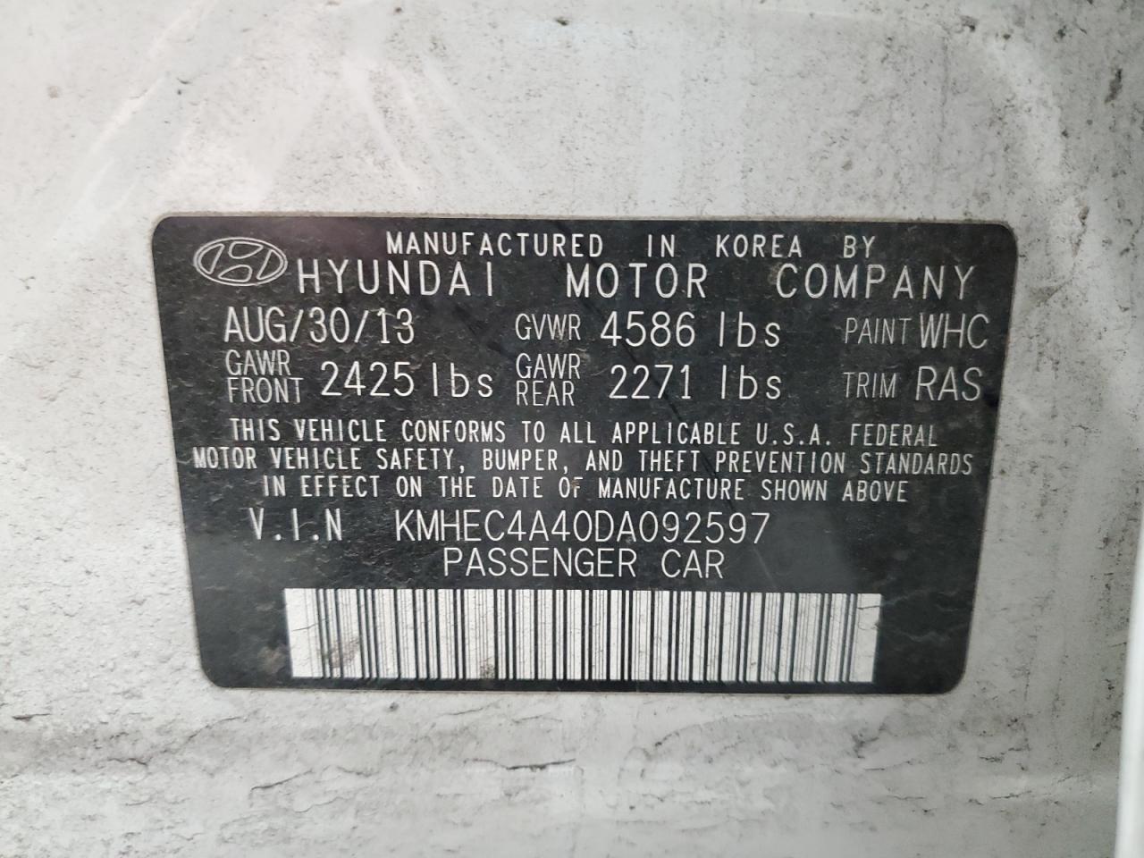2013 HYUNDAI SONATA