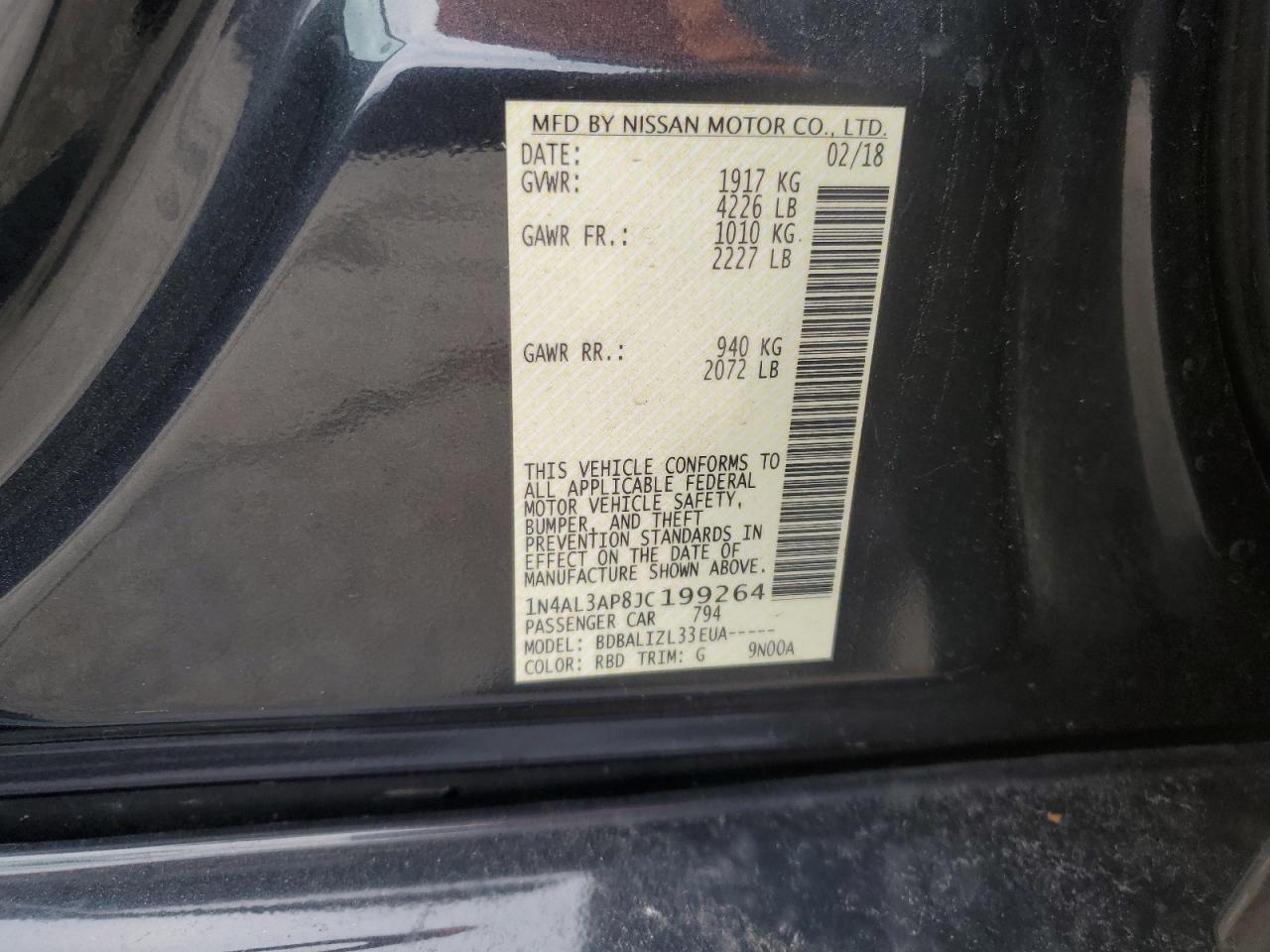 2018 NISSAN ALTIMA