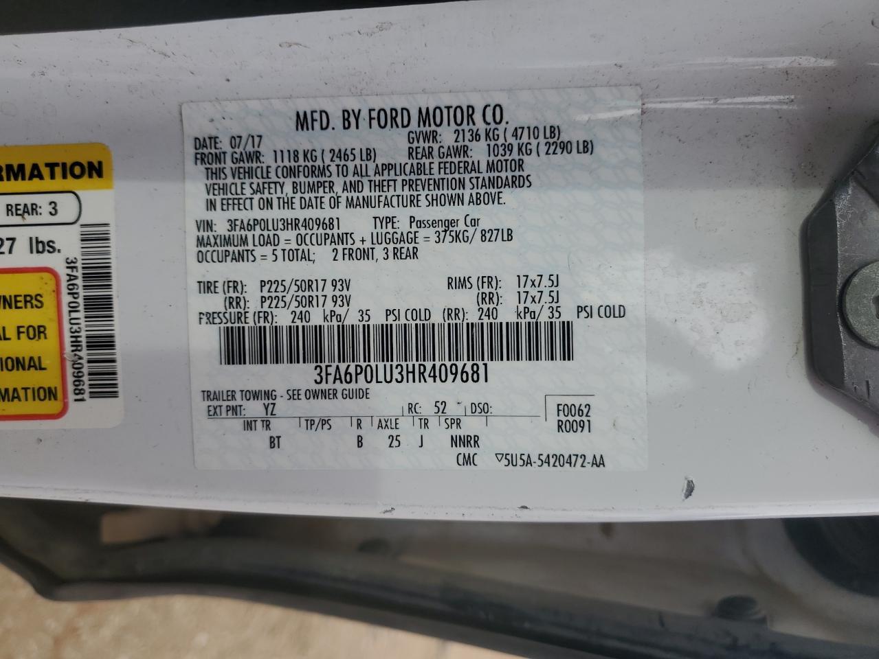 2017 FORD FUSION