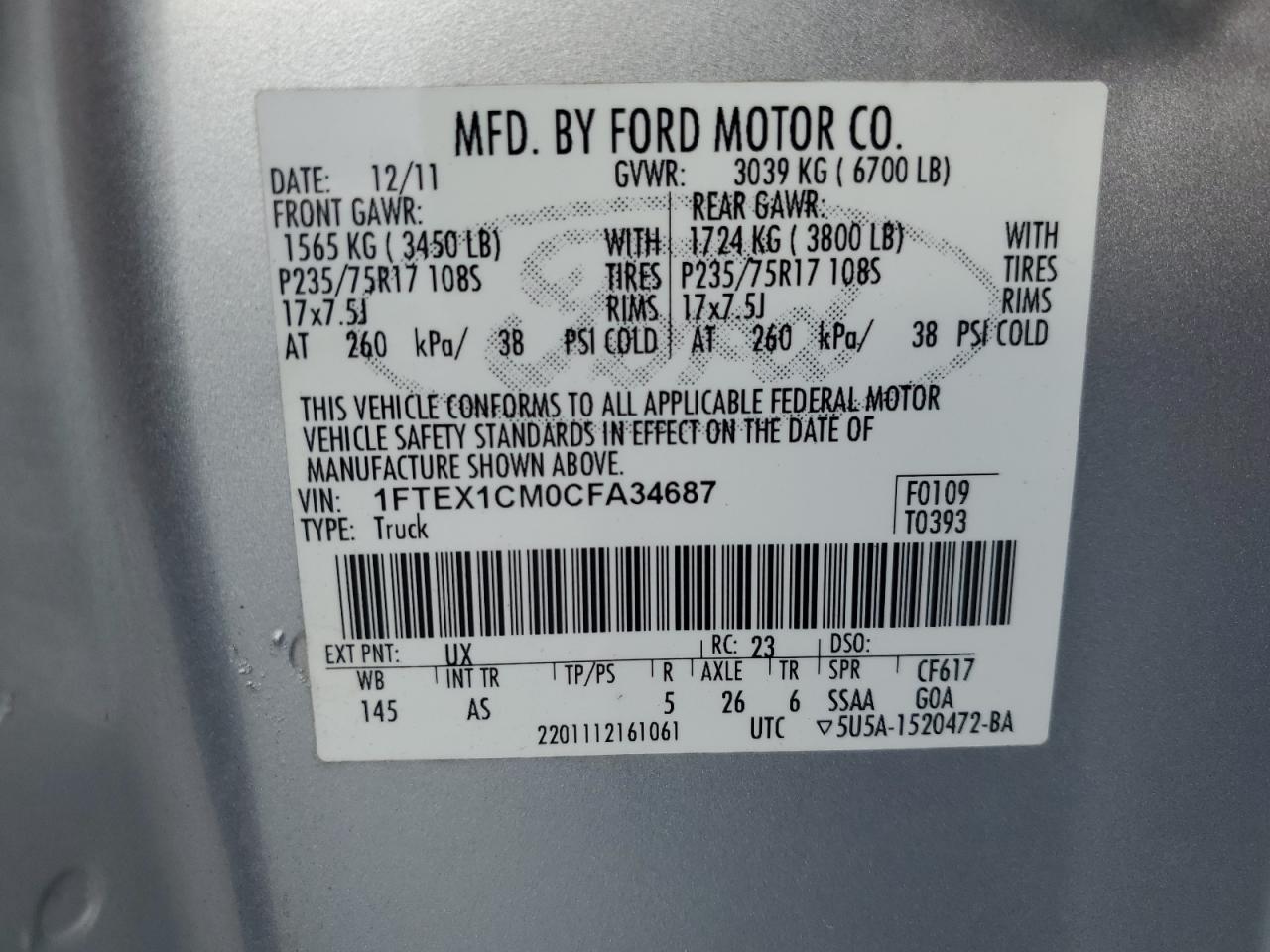 2012 FORD F-150