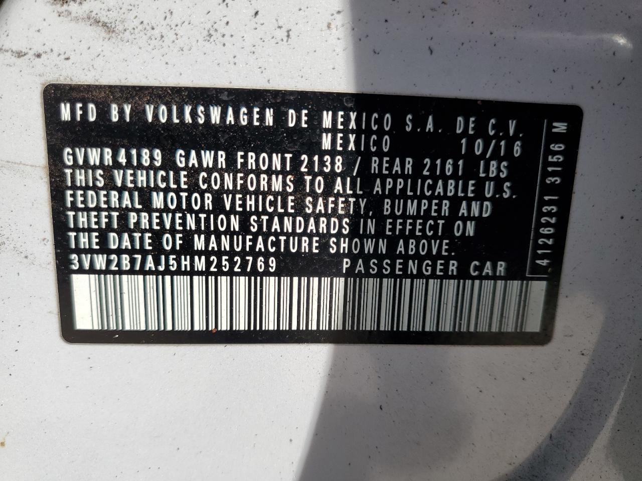 2017 VOLKSWAGEN JETTA