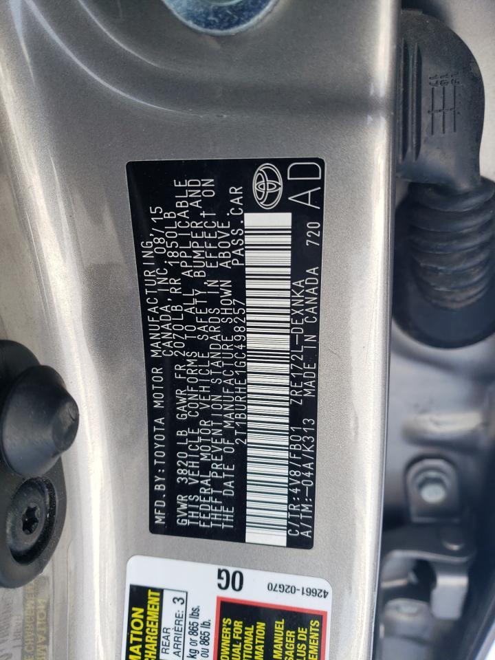 2016 TOYOTA COROLLA
