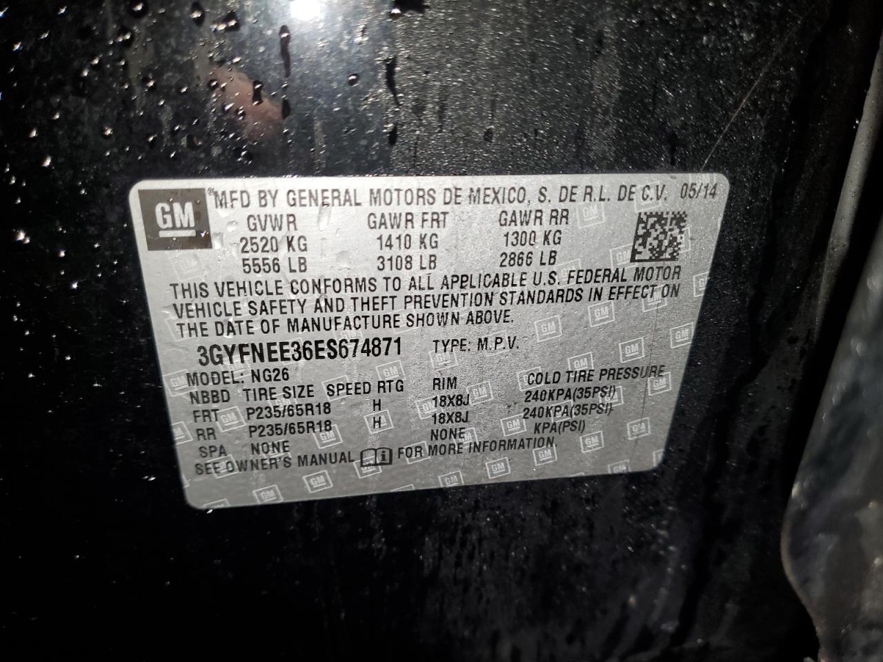 2014 CADILLAC SRX