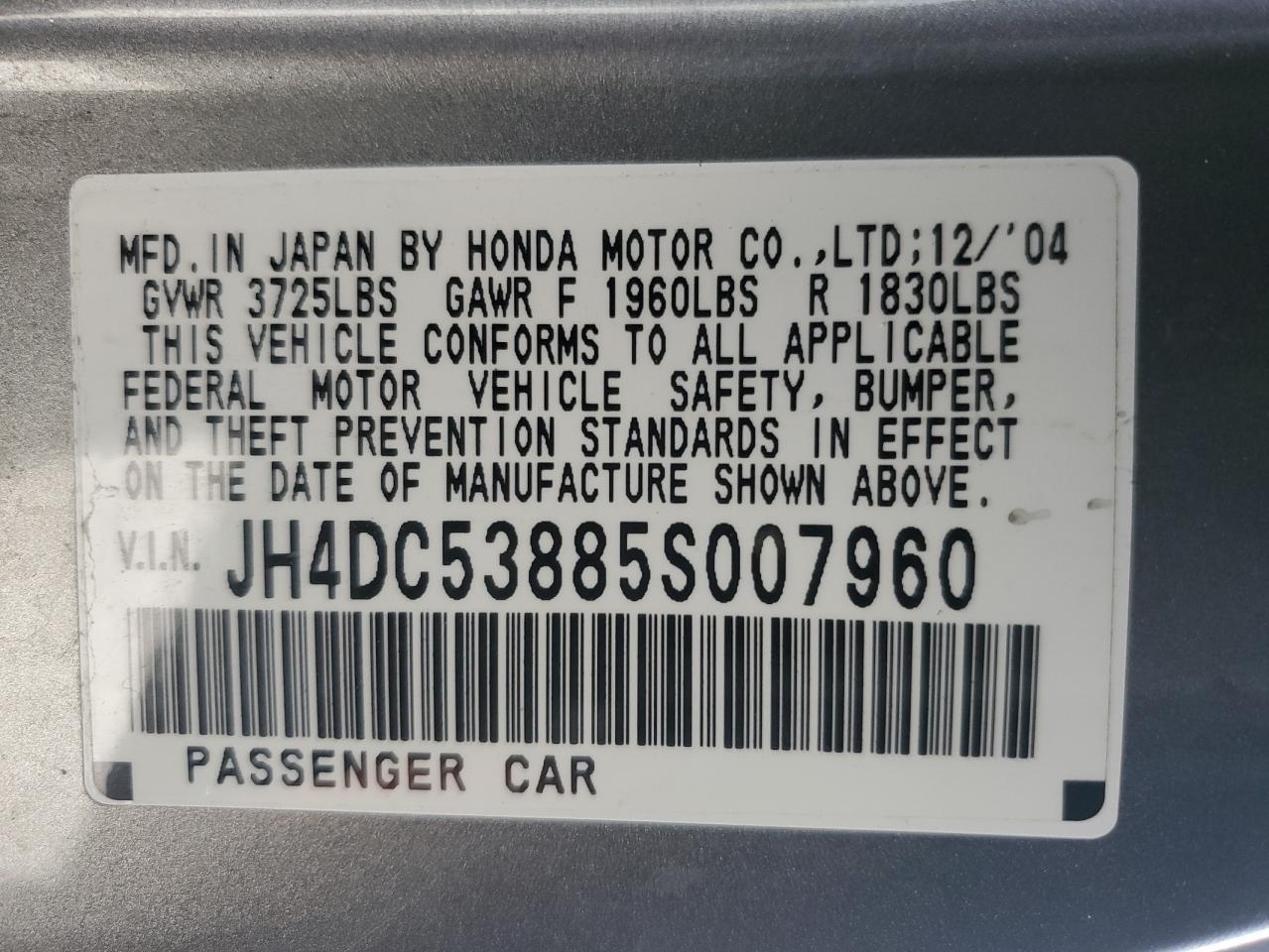 2005 ACURA RSX