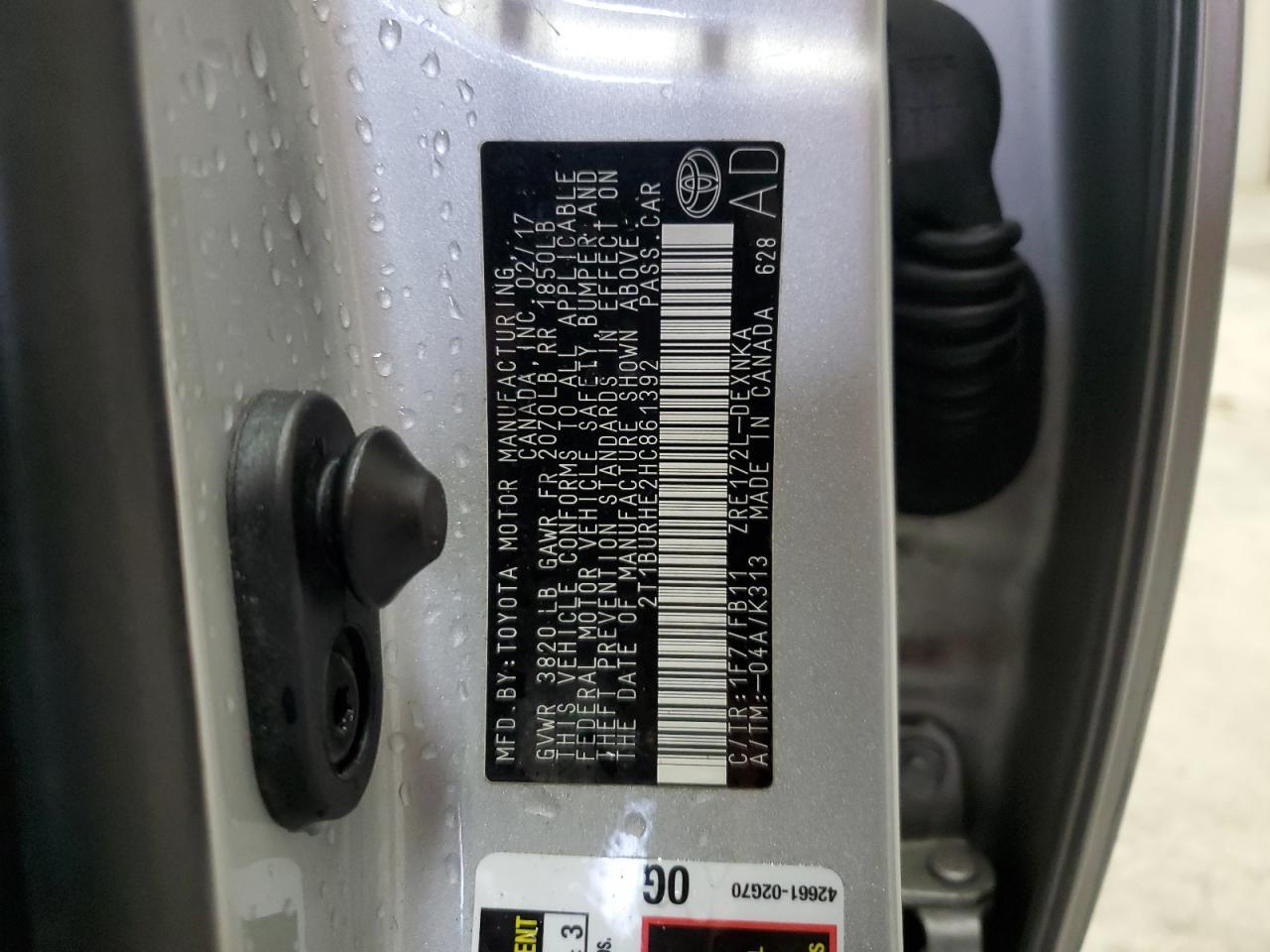2017 TOYOTA COROLLA