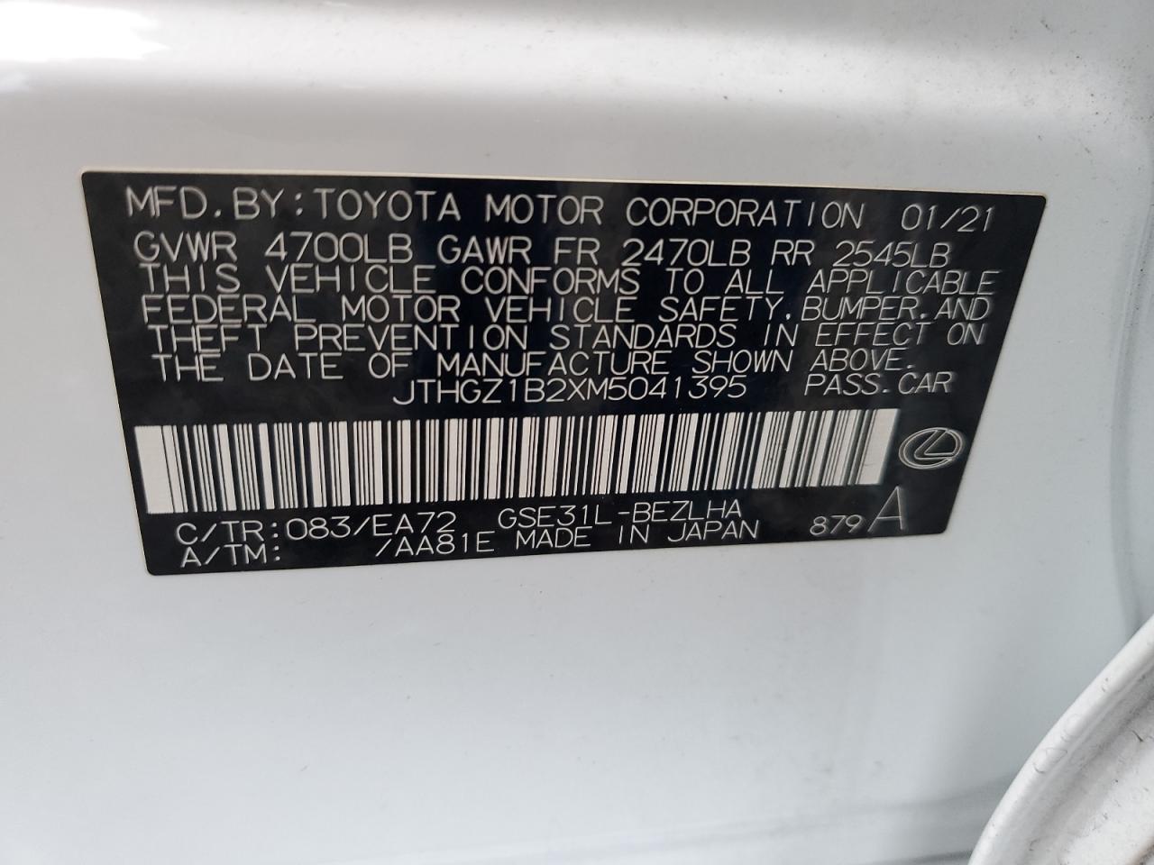 2021 LEXUS IS 350