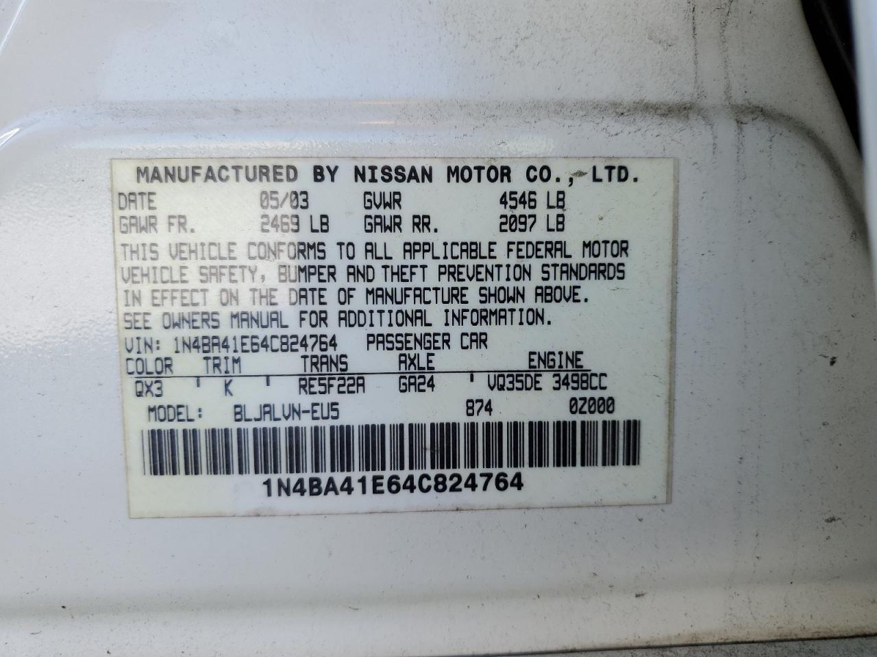 2004 NISSAN Maxima
