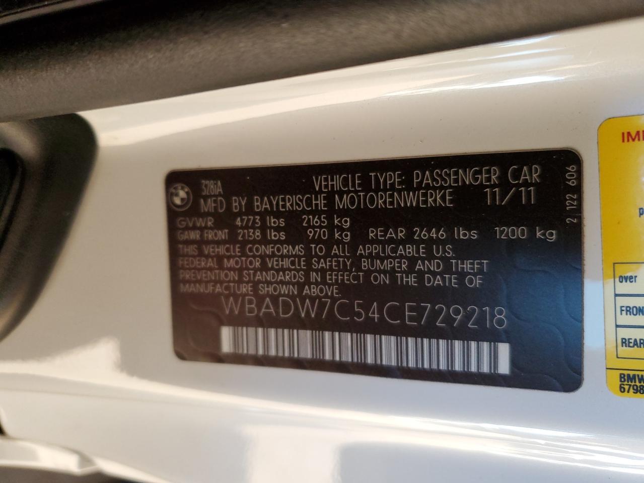 2012 BMW 3 SERIES