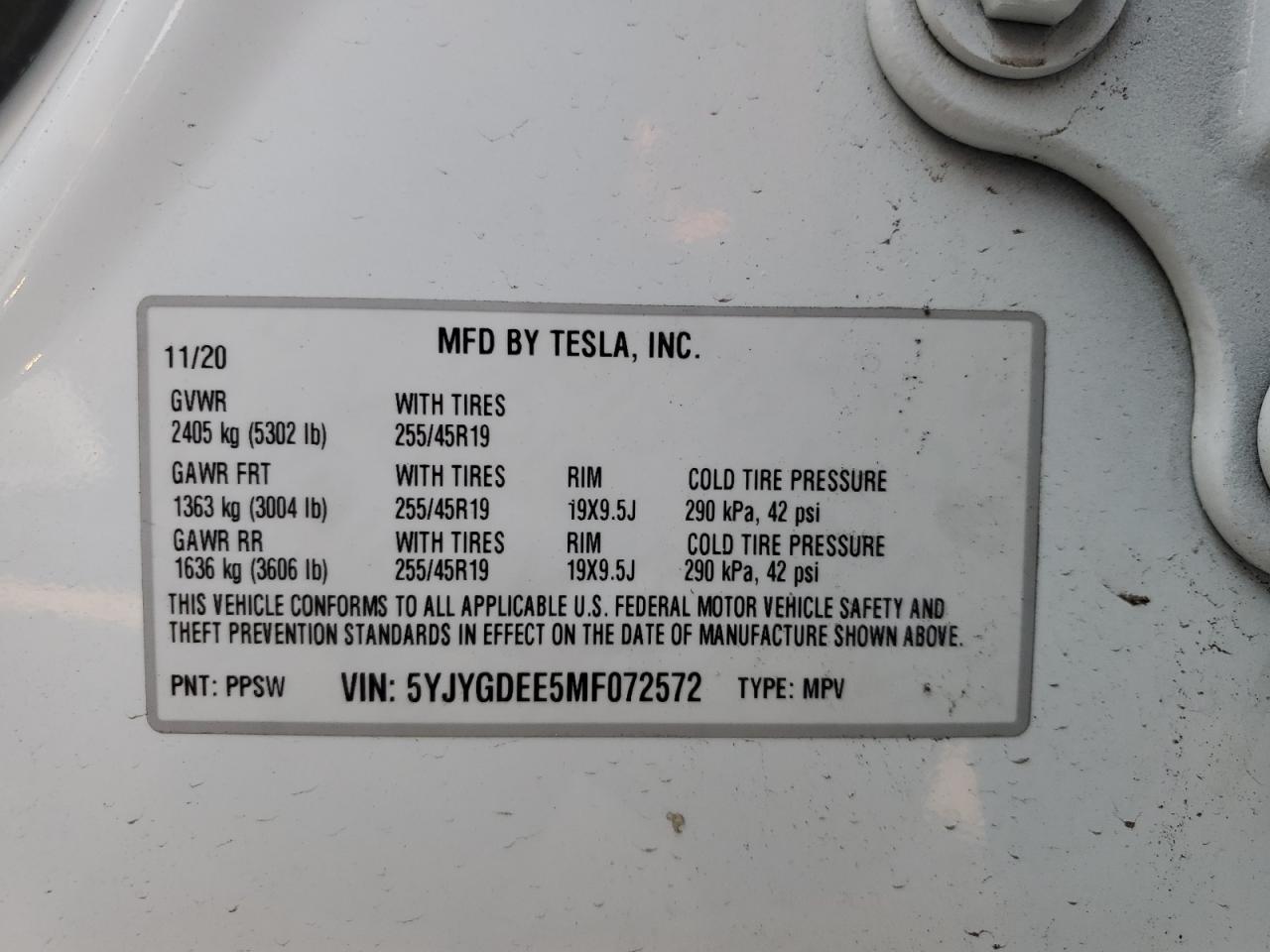 2021 TESLA MODEL Y