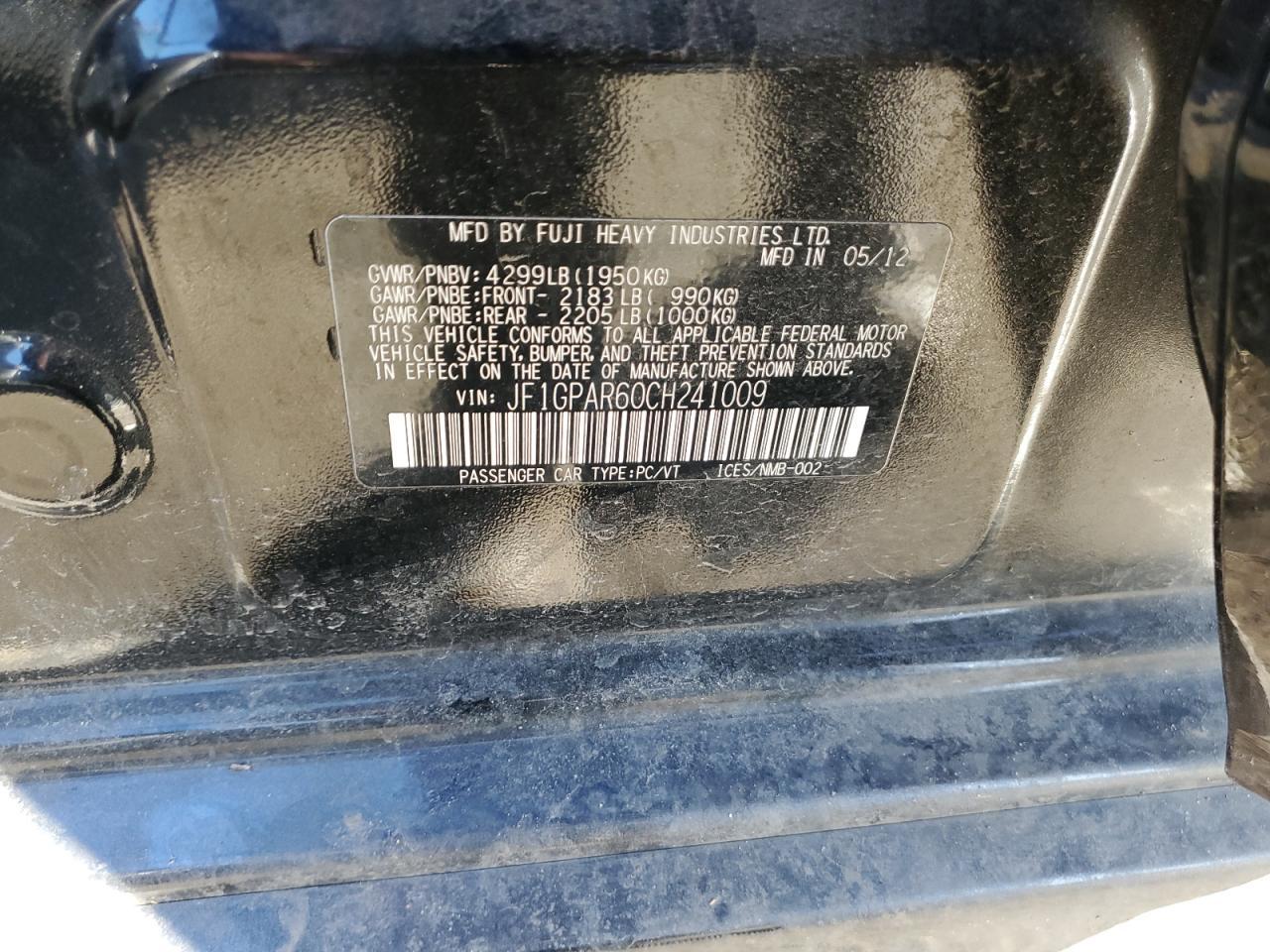 2012 SUBARU IMPREZA