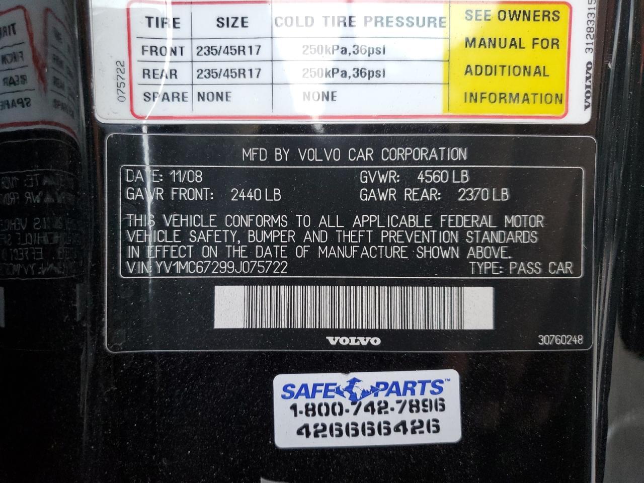 2009 VOLVO C70