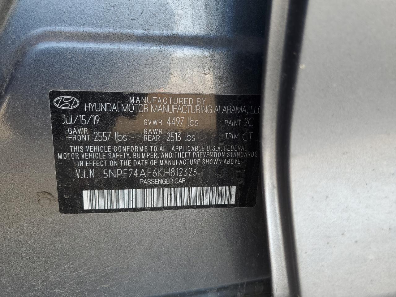 2019 HYUNDAI SONATA