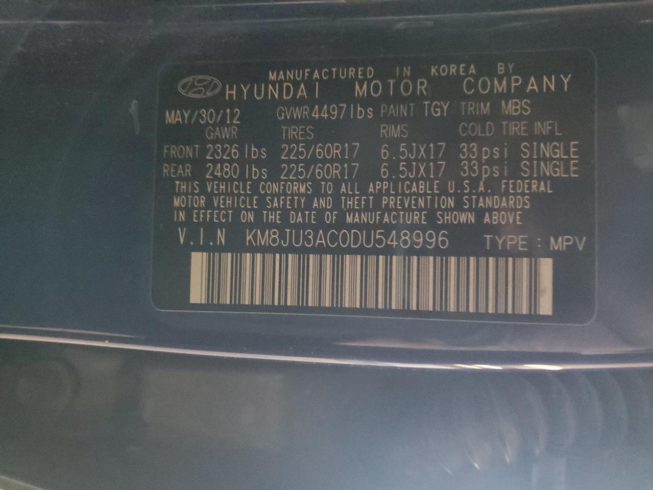 2013 HYUNDAI TUCSON