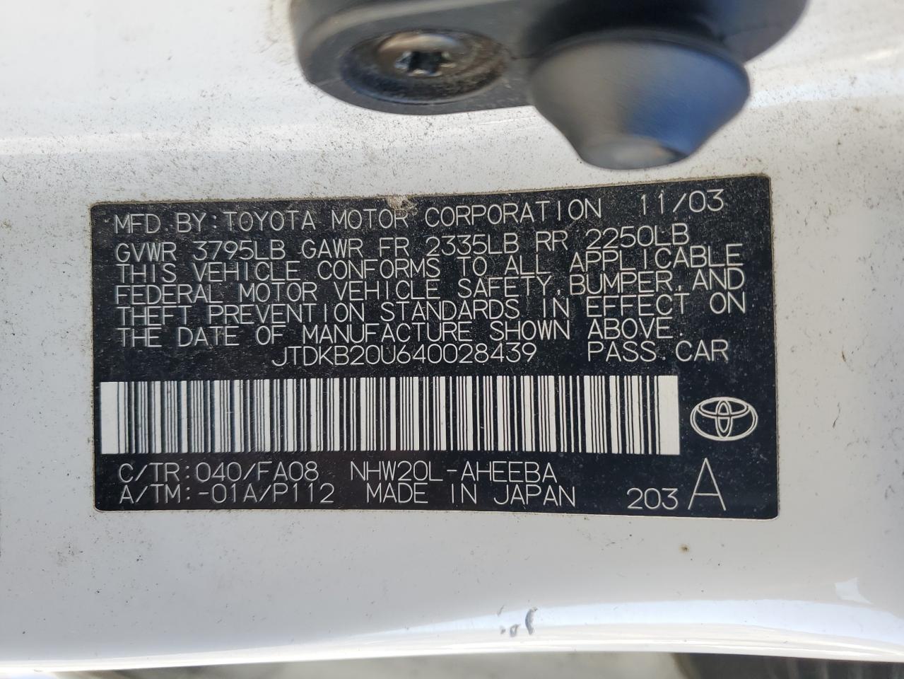 2004 TOYOTA PRIUS