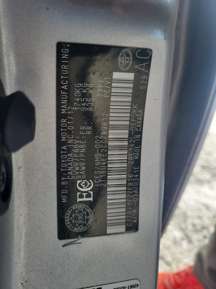 2012 TOYOTA COROLLA
