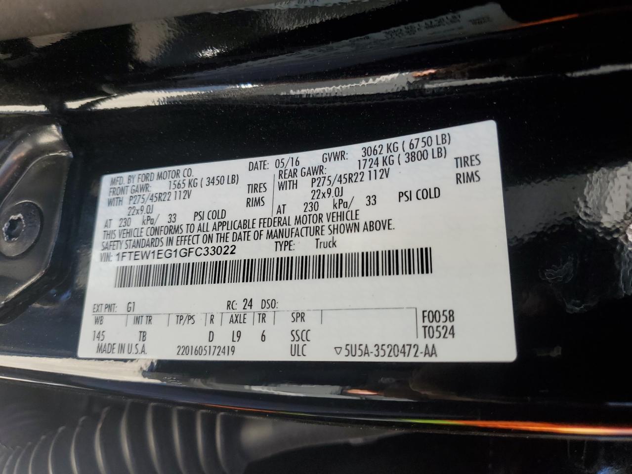 2016 FORD F-150