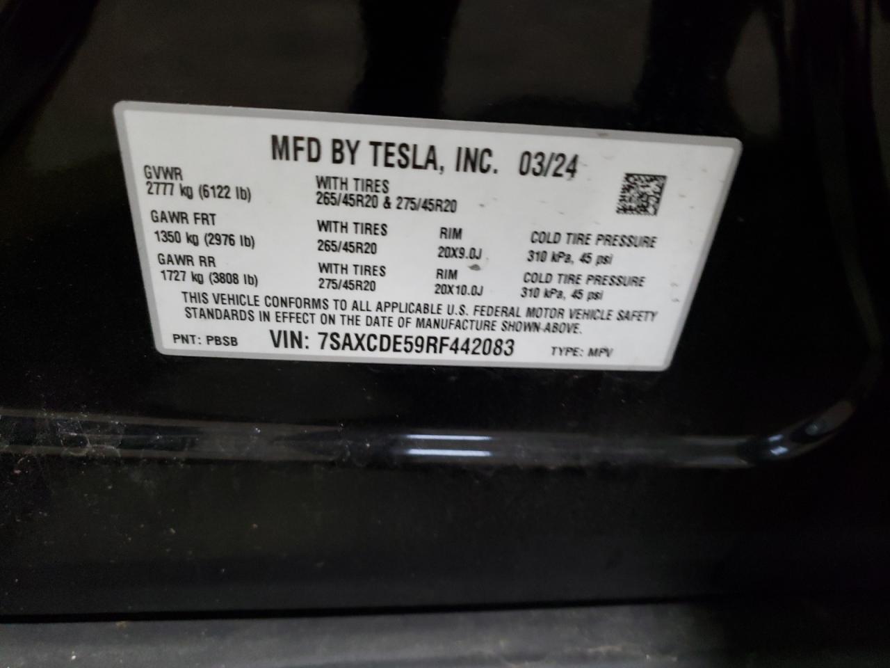 2024 TESLA MODEL X