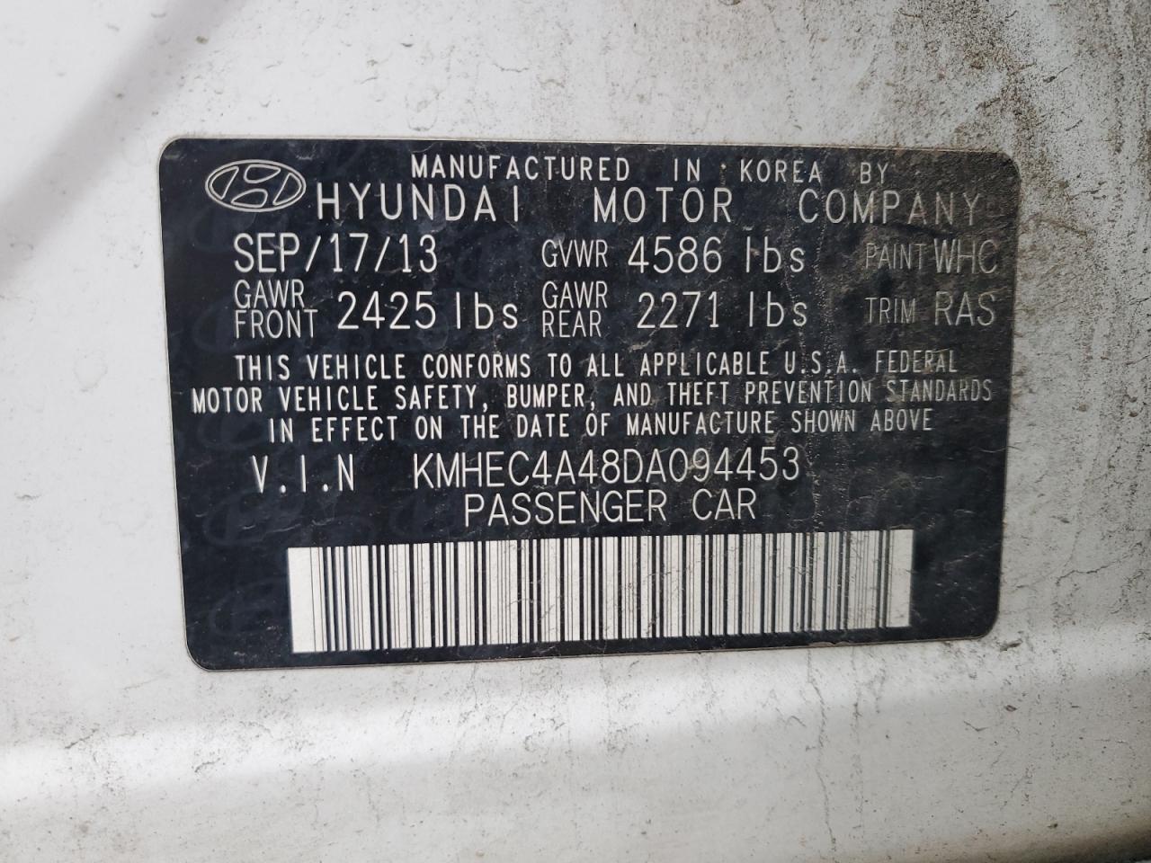 2013 HYUNDAI SONATA