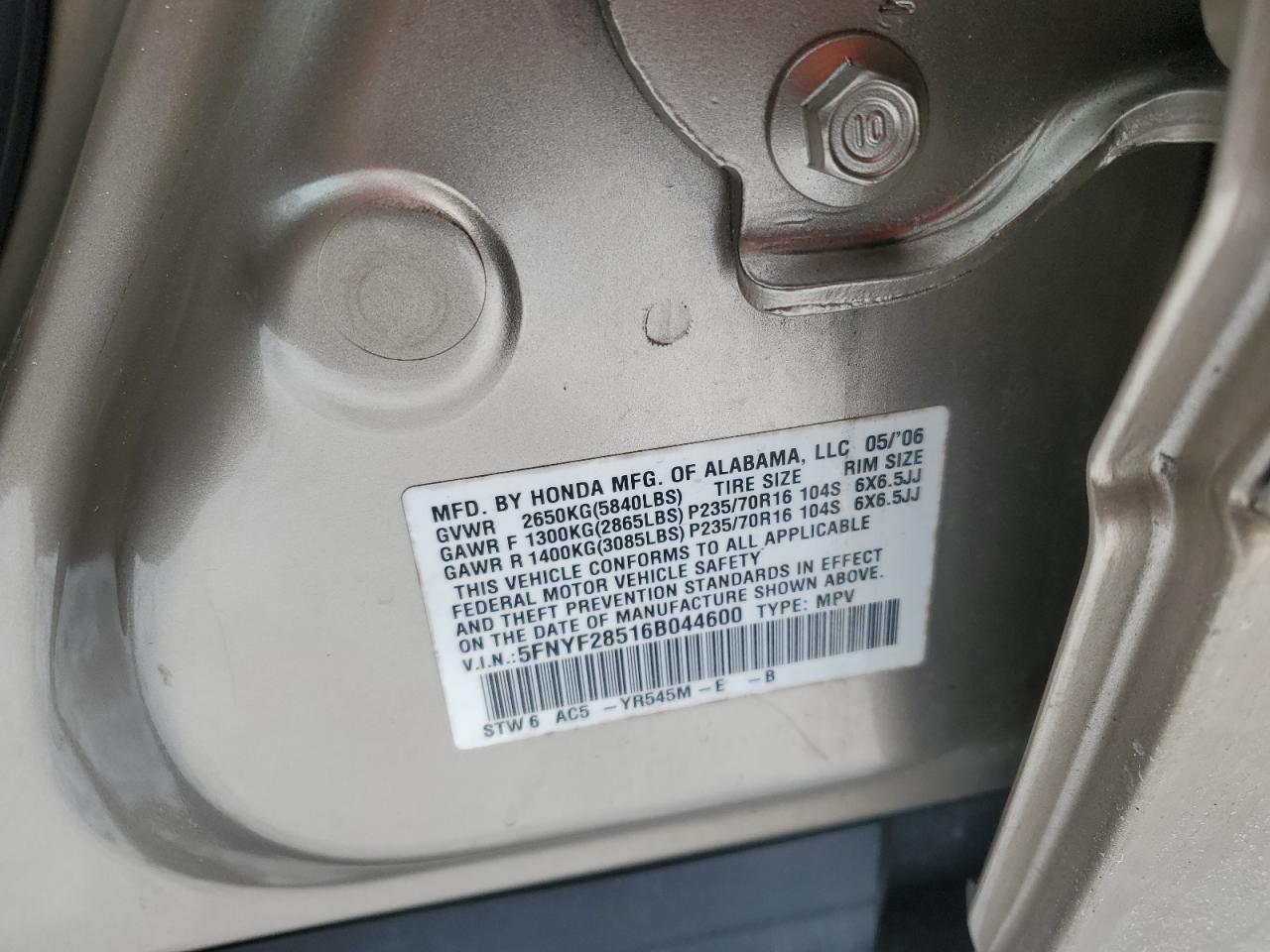 2006 HONDA PILOT