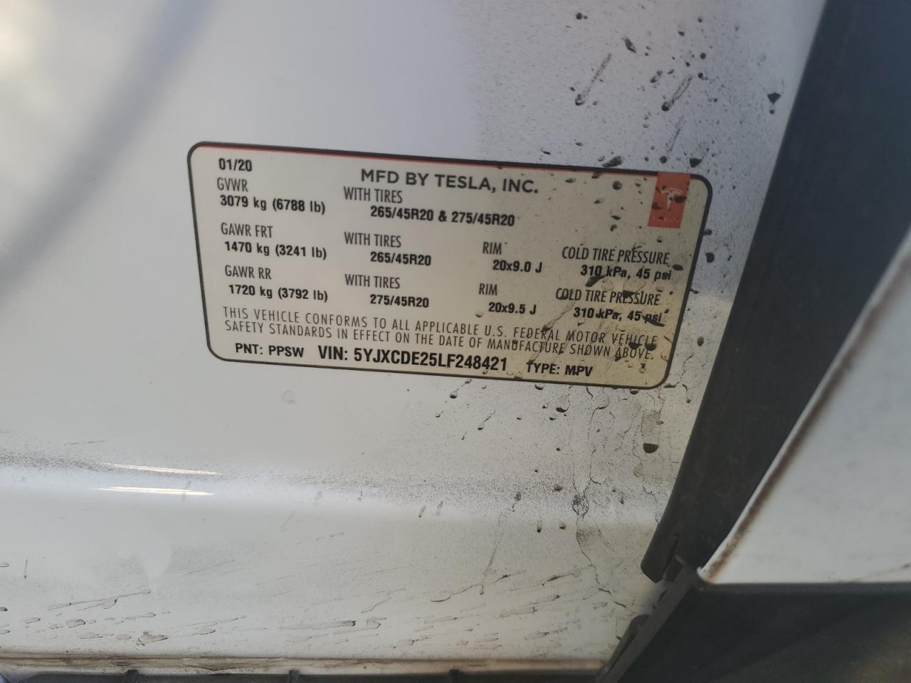 2020 TESLA MODEL X
