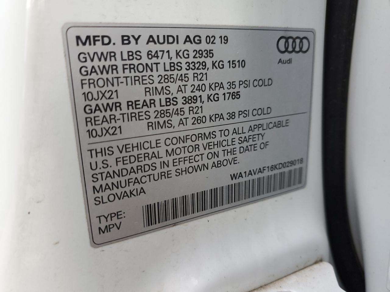 2019 AUDI Q8