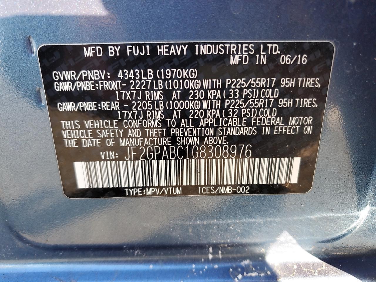 2016 SUBARU Crosstrek