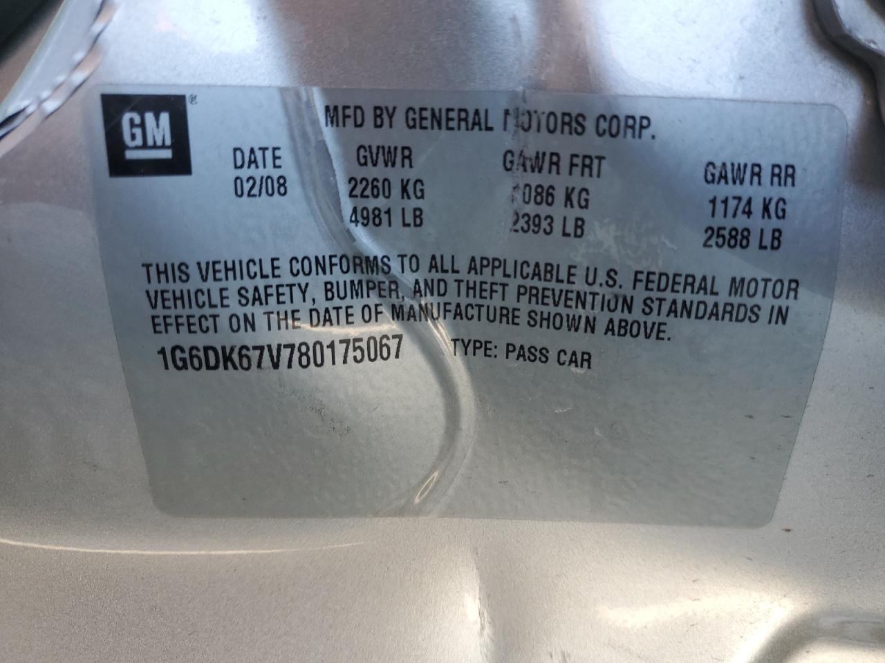 2008 CADILLAC STS