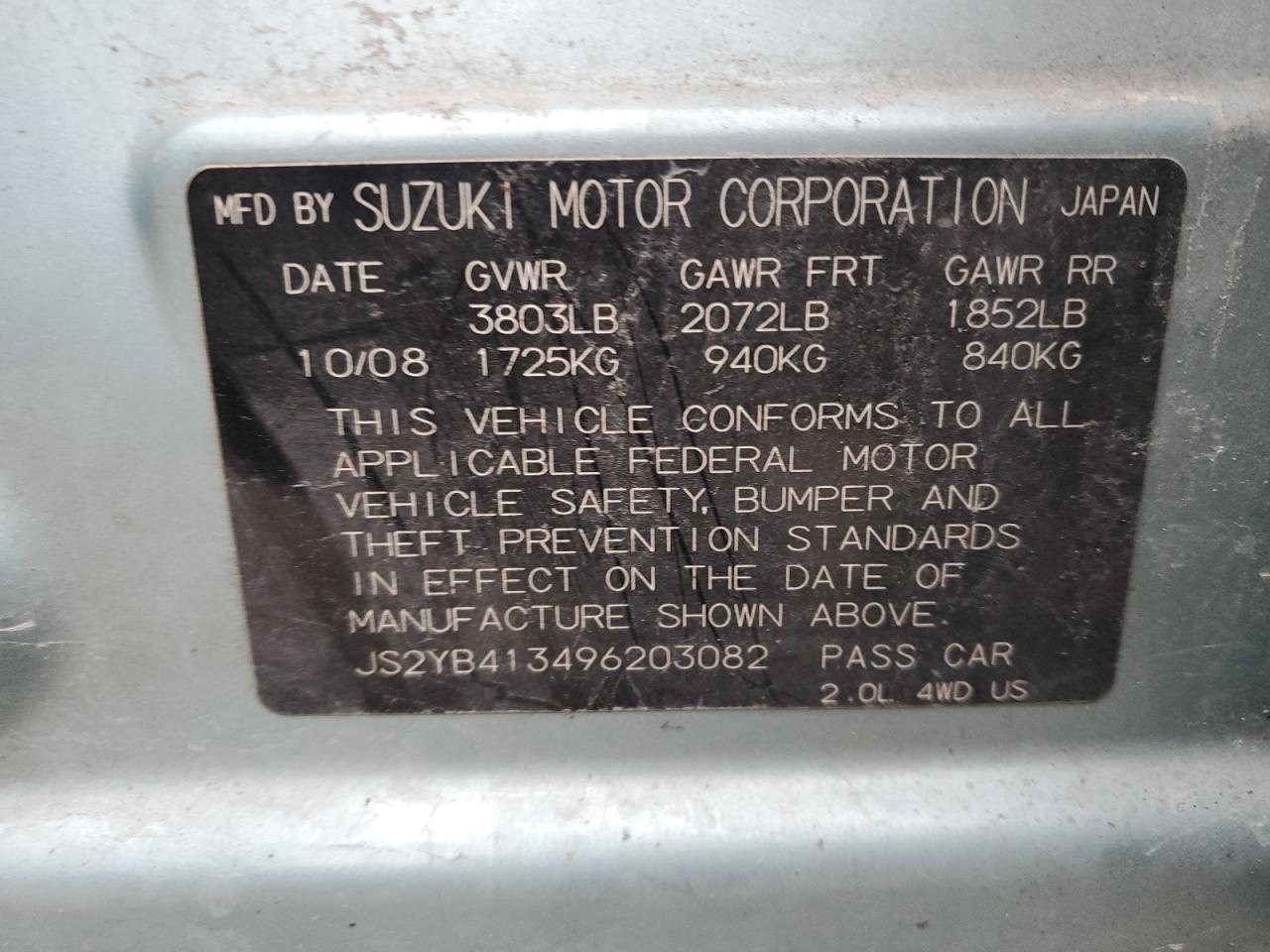 2009 SUZUKI SX4