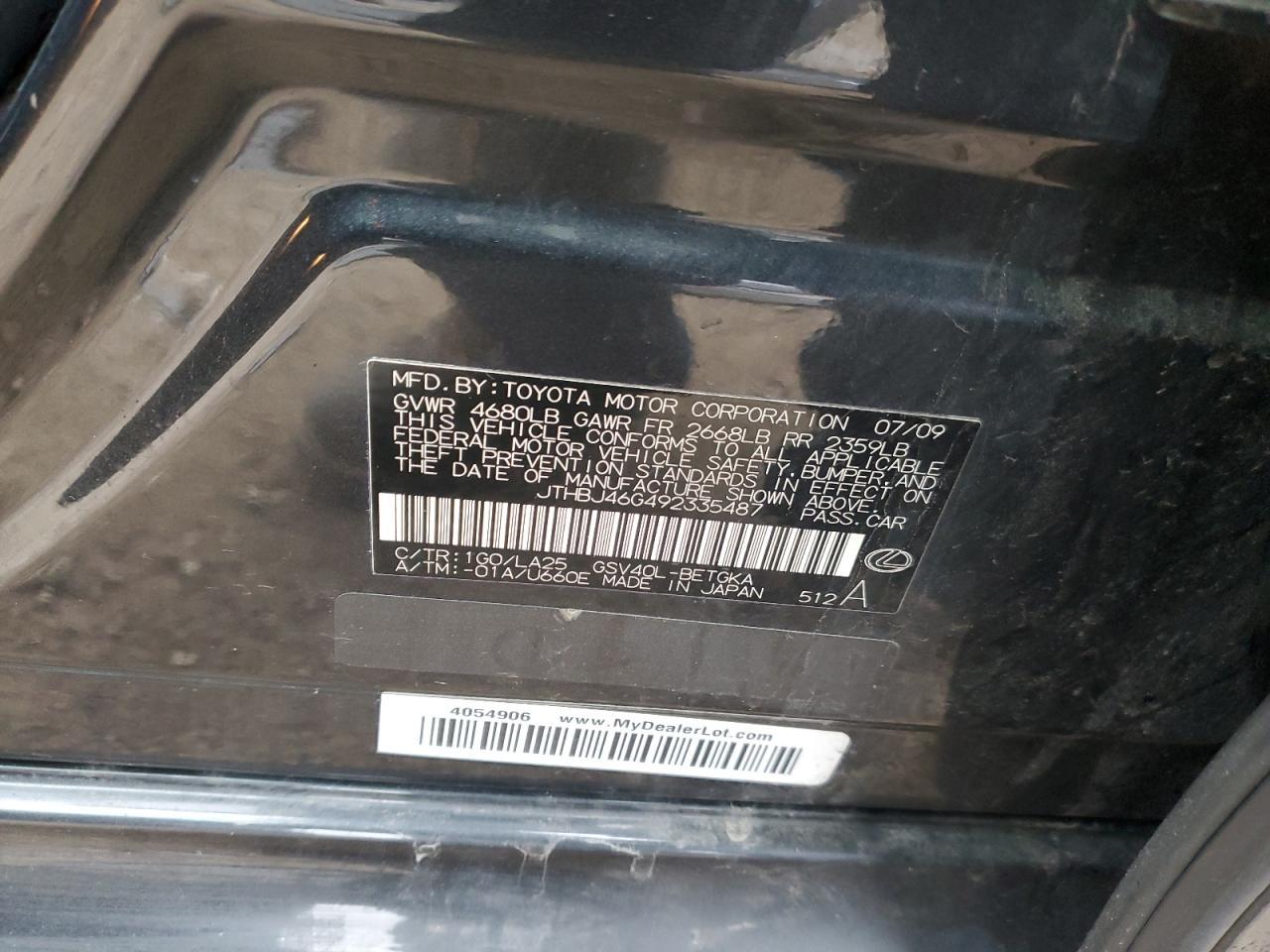 2009 LEXUS ES 350