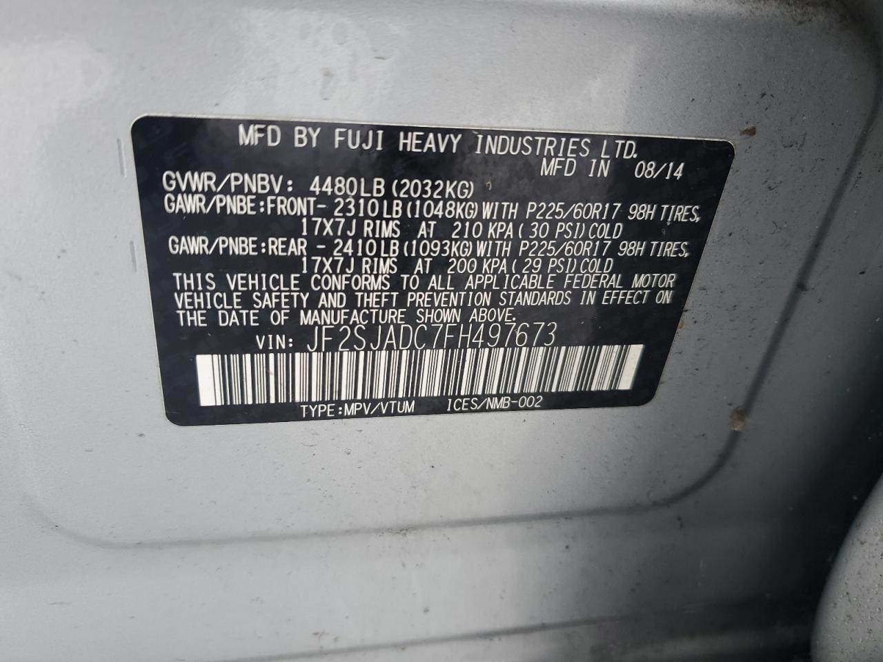 2015 SUBARU FORESTER