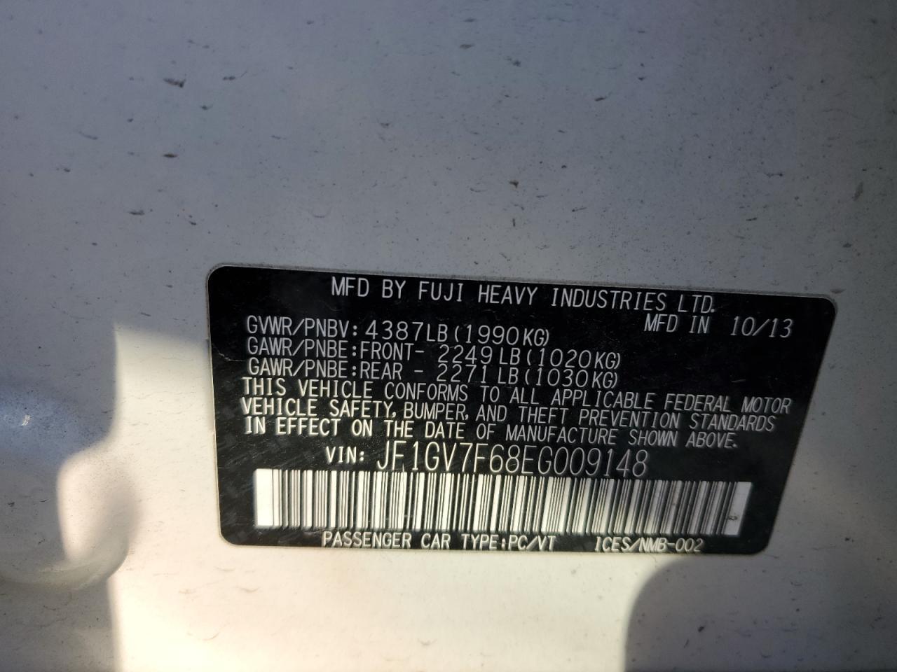 2014 SUBARU WRX