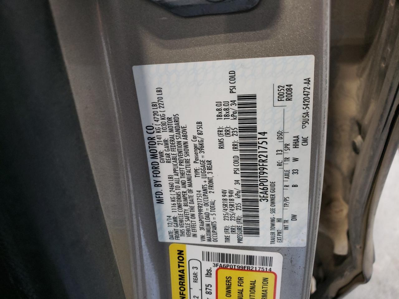 2015 FORD FUSION