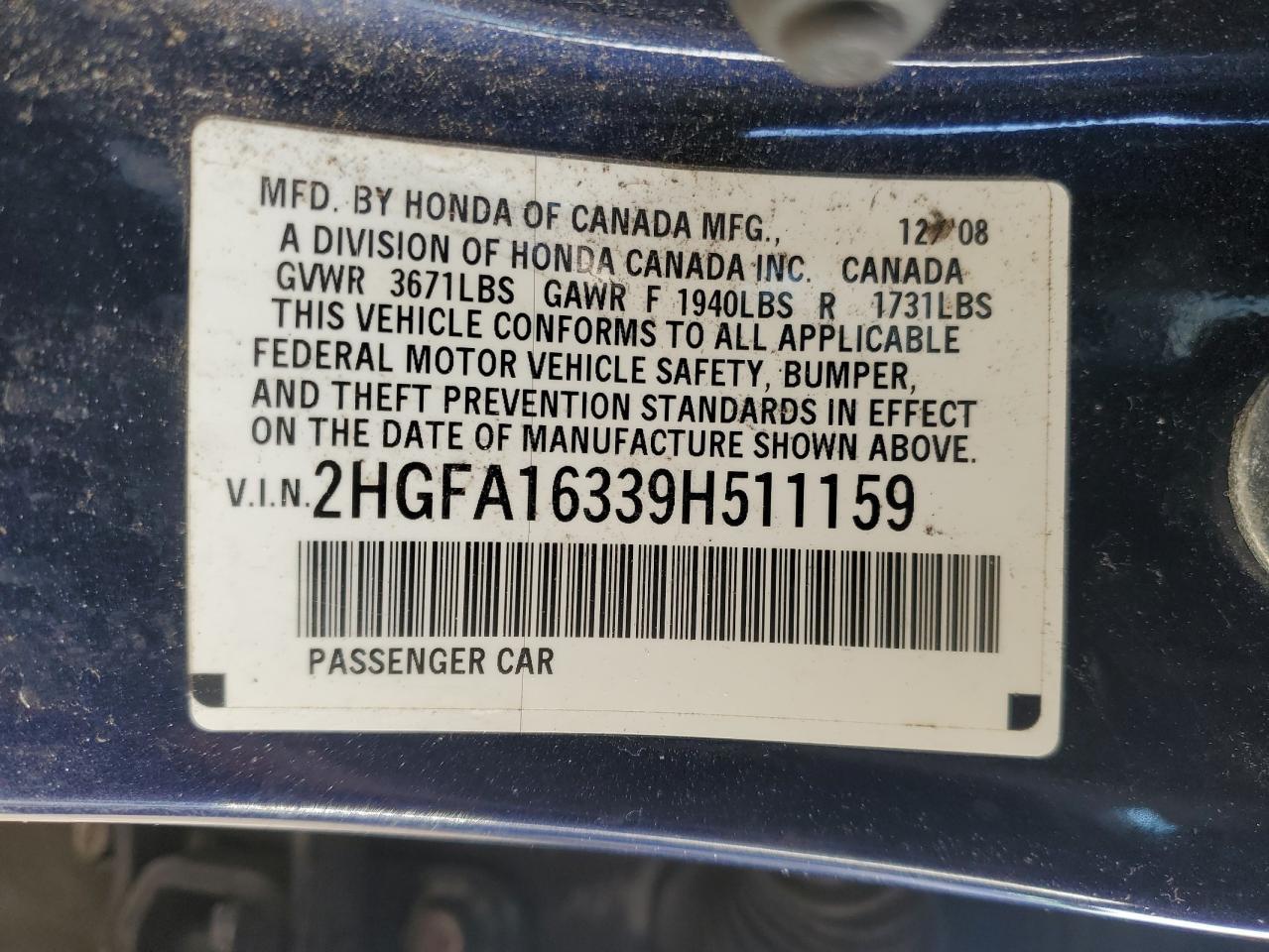 2009 HONDA CIVIC