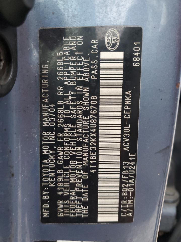 2004 TOYOTA CAMRY