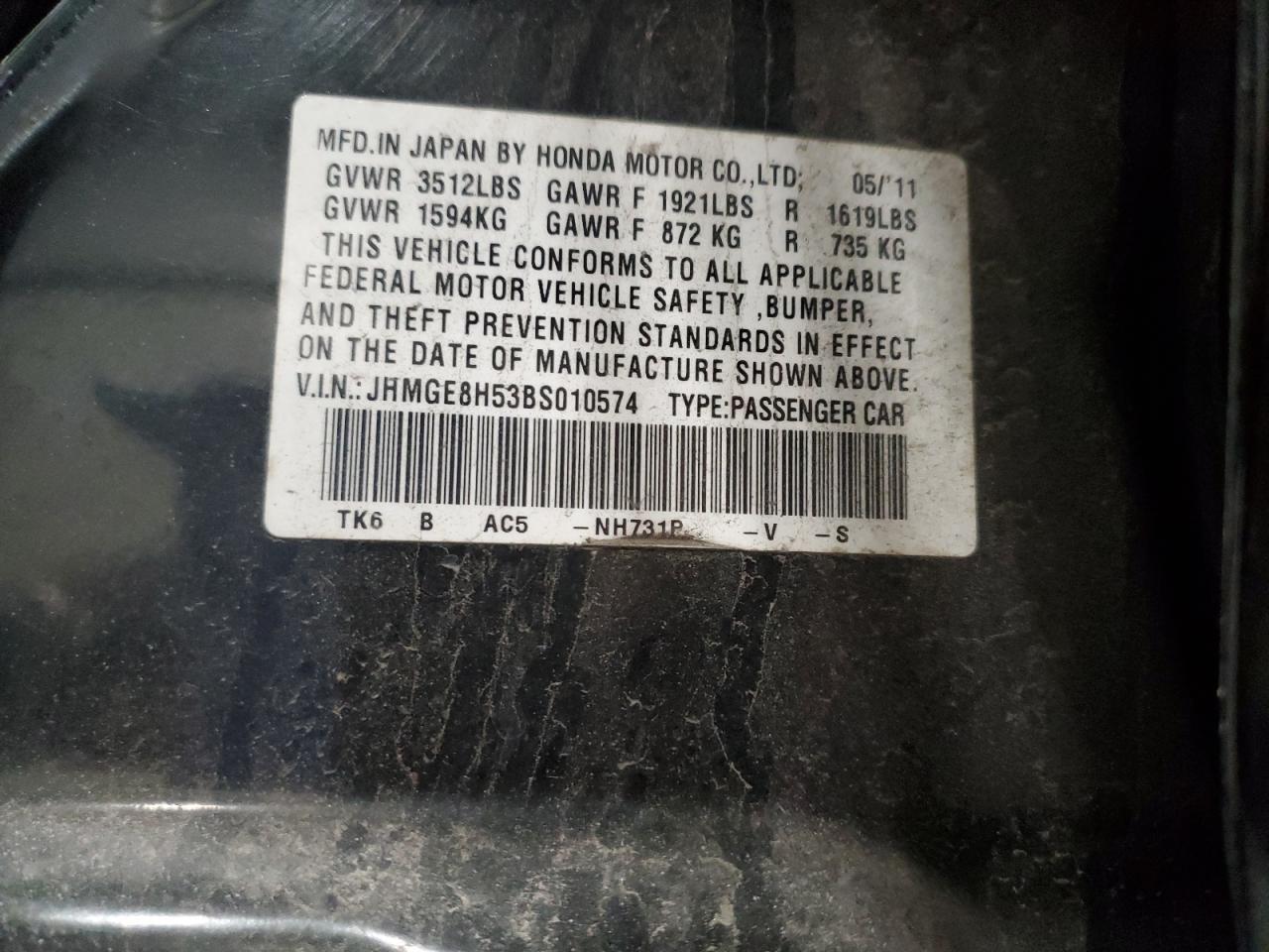 2011 HONDA FIT