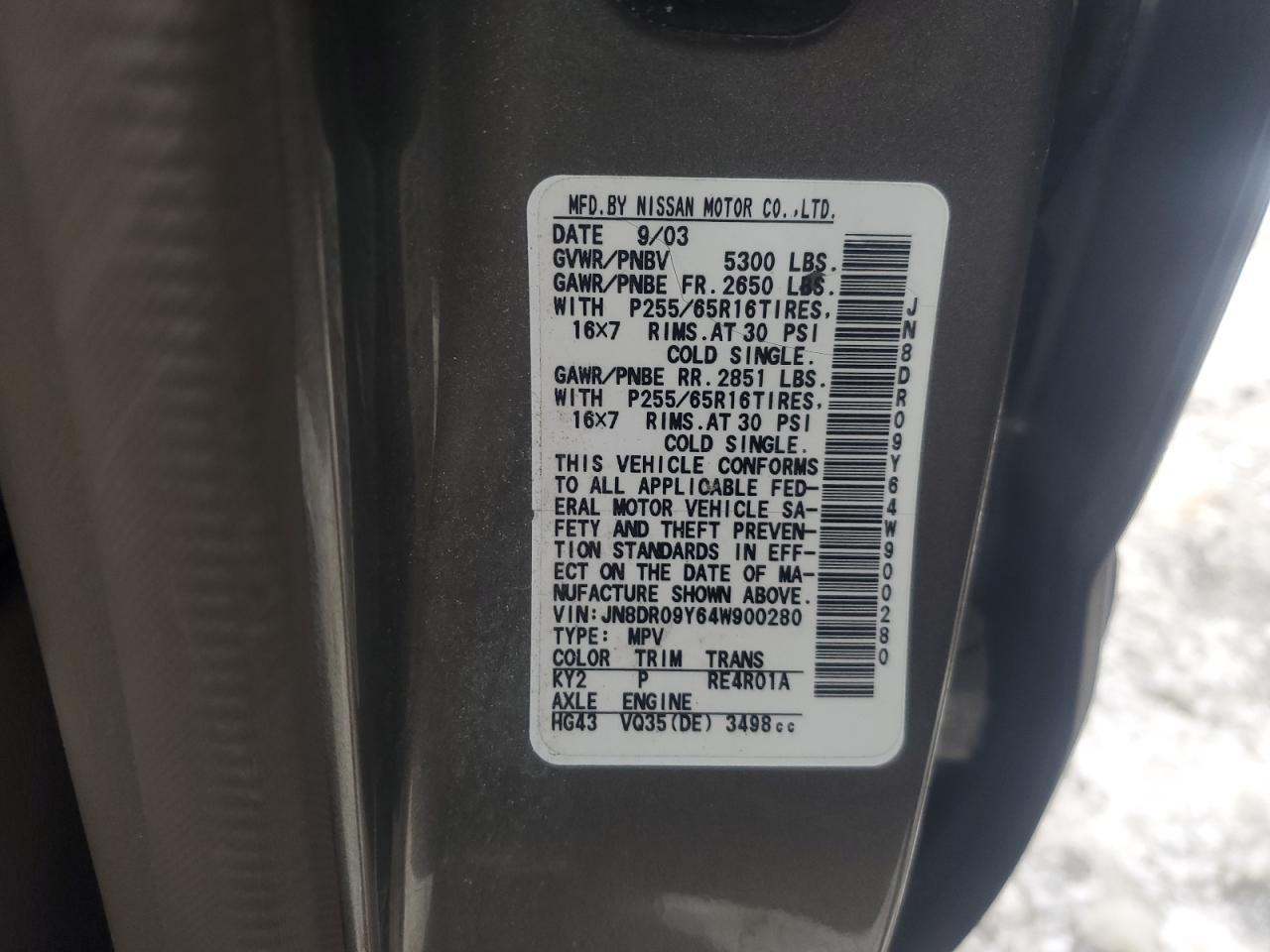 2004 NISSAN PATHFINDER