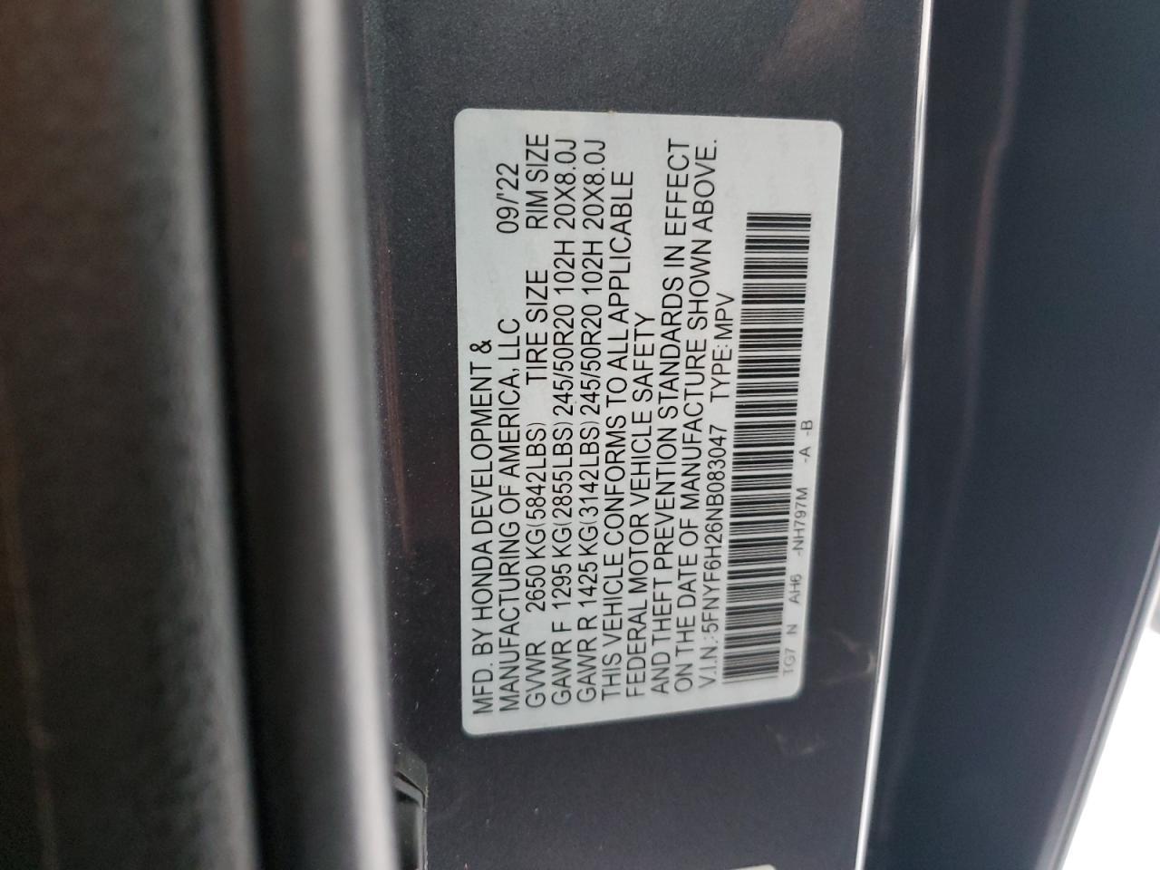 2022 HONDA PILOT