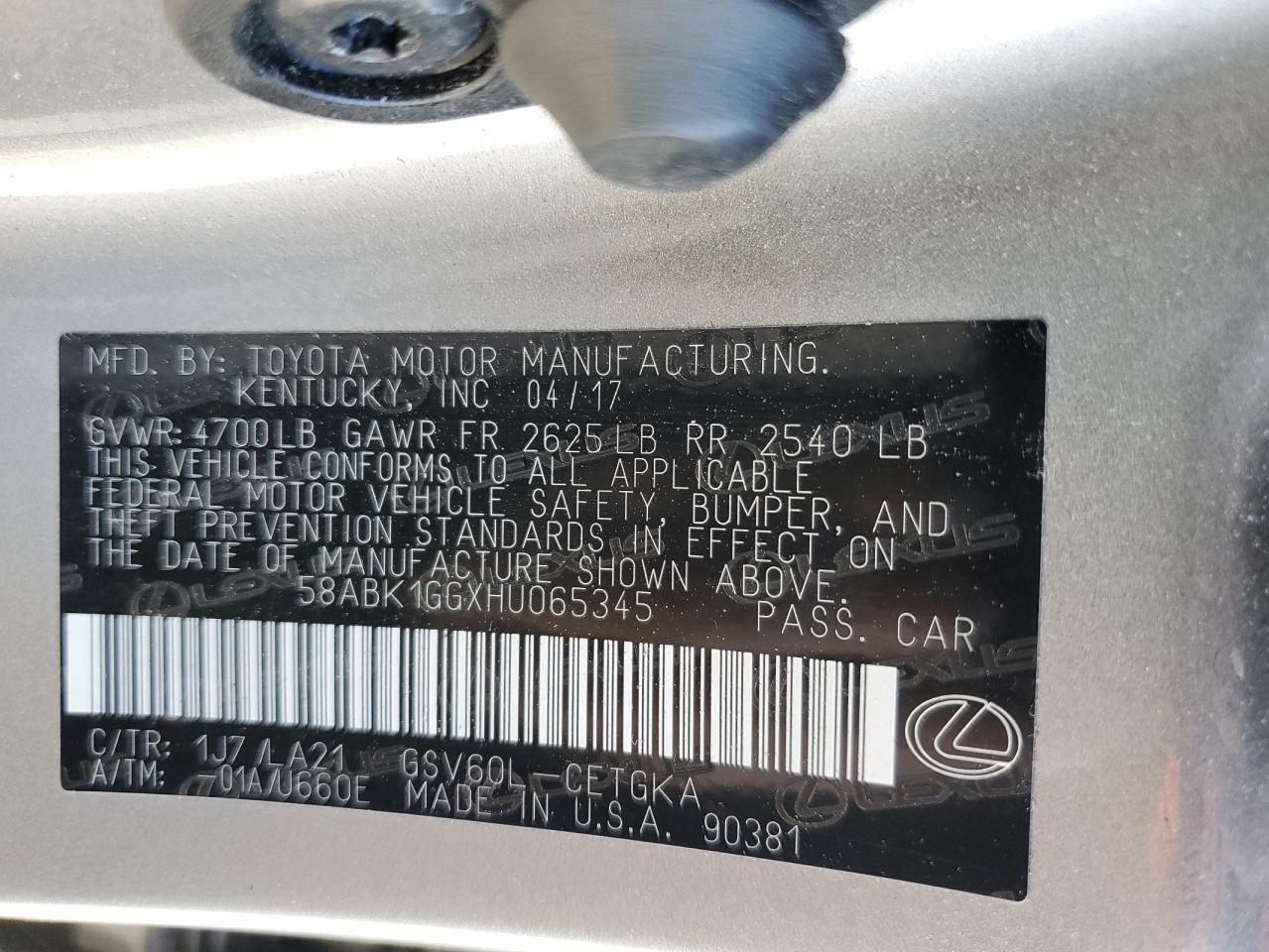 2017 LEXUS ES 350
