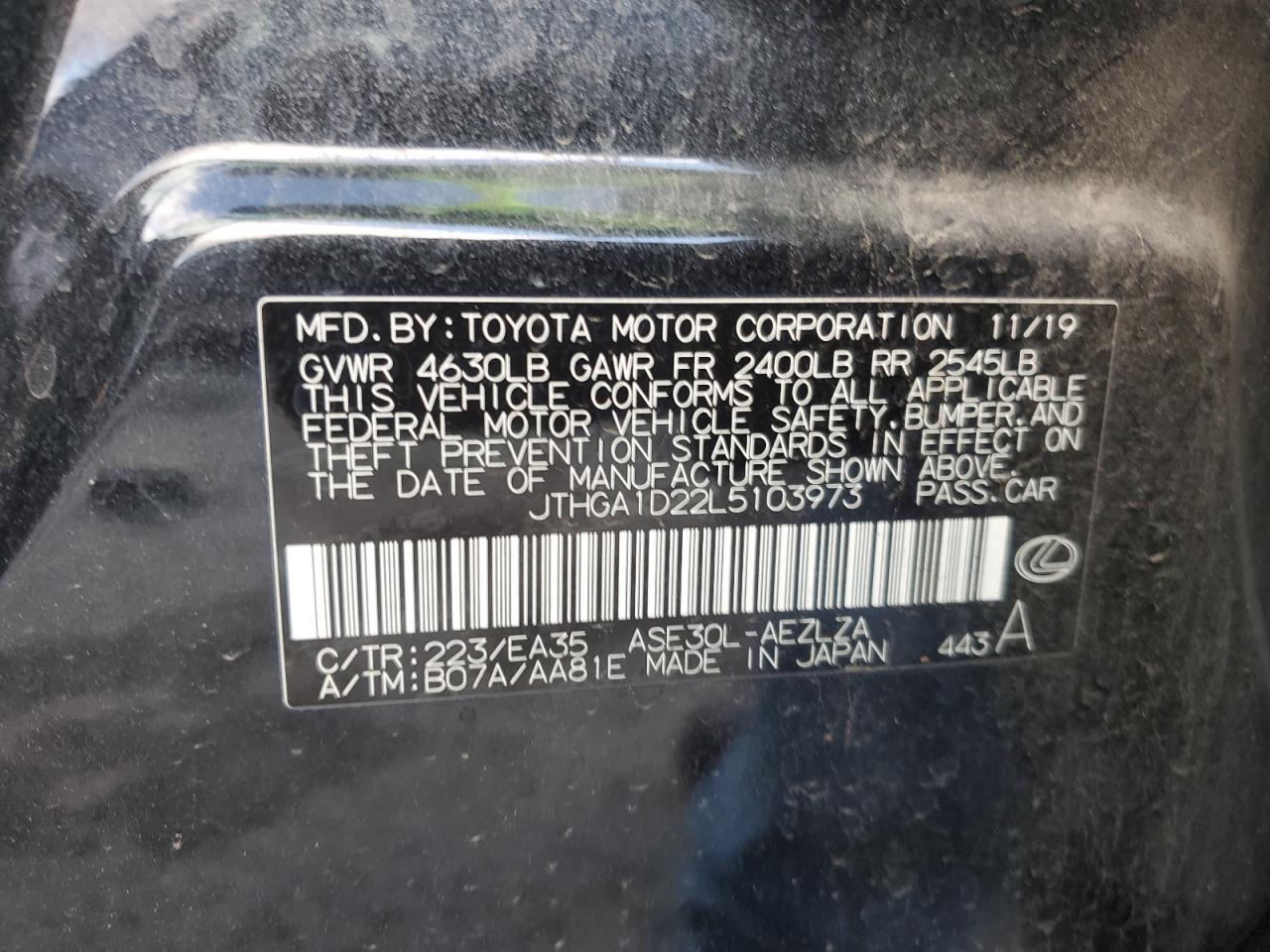 2020 LEXUS IS 300