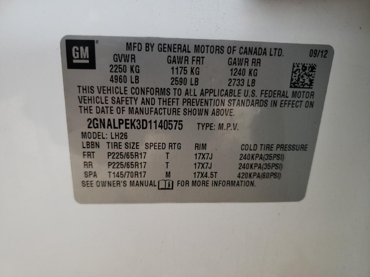 2013 CHEVROLET EQUINOX