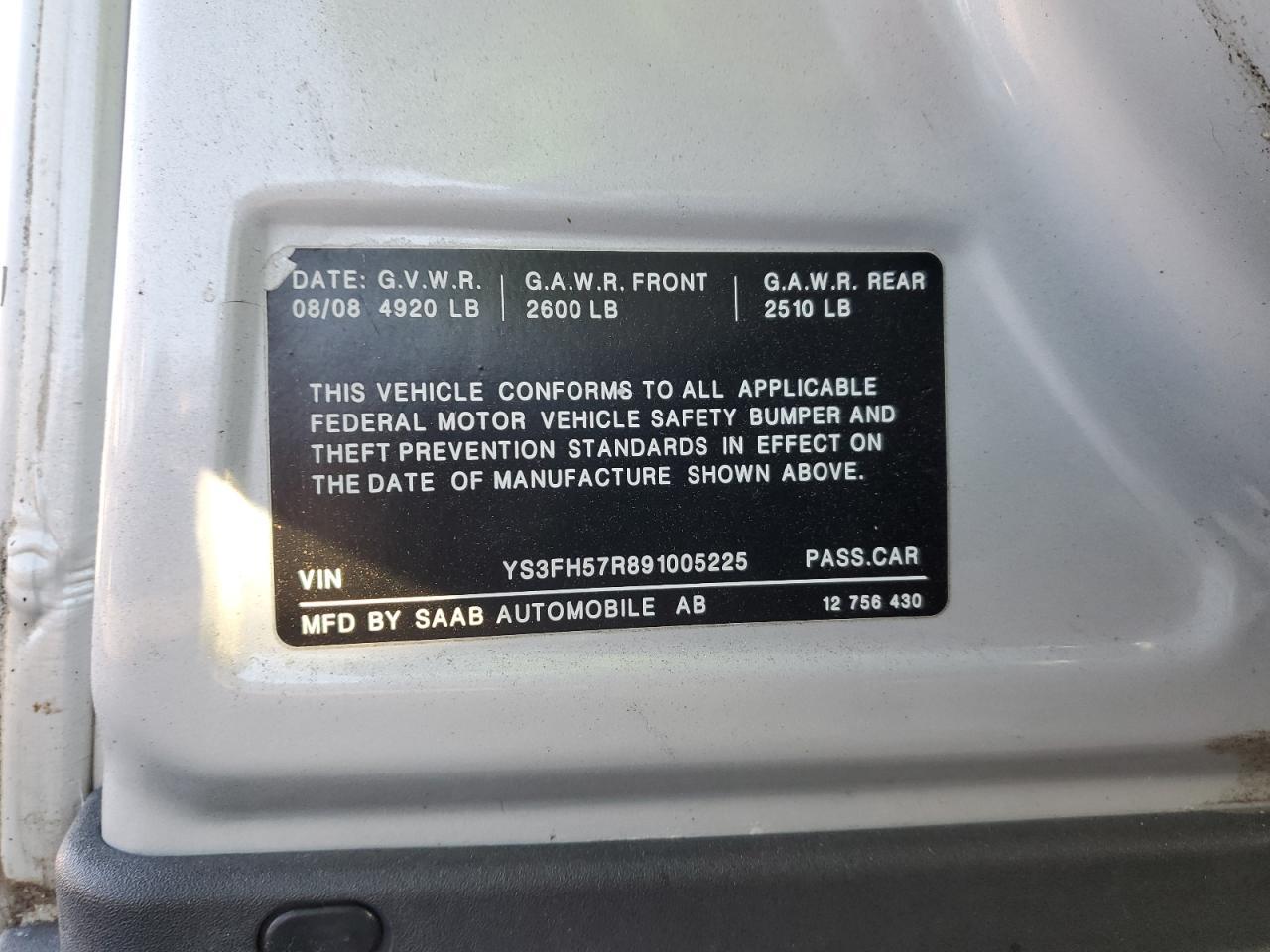 2009 SAAB 9-3