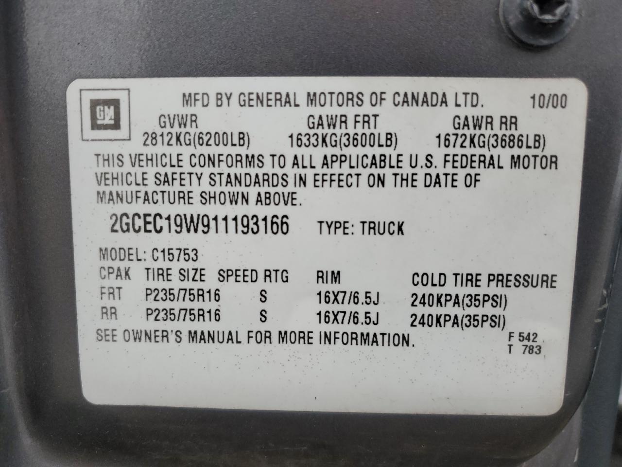 2001 CHEVROLET Silverado