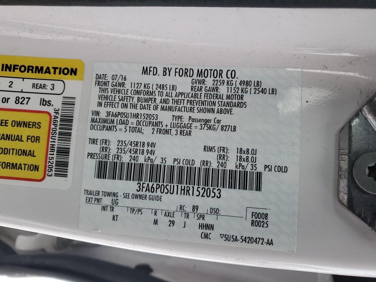 2017 FORD FUSION