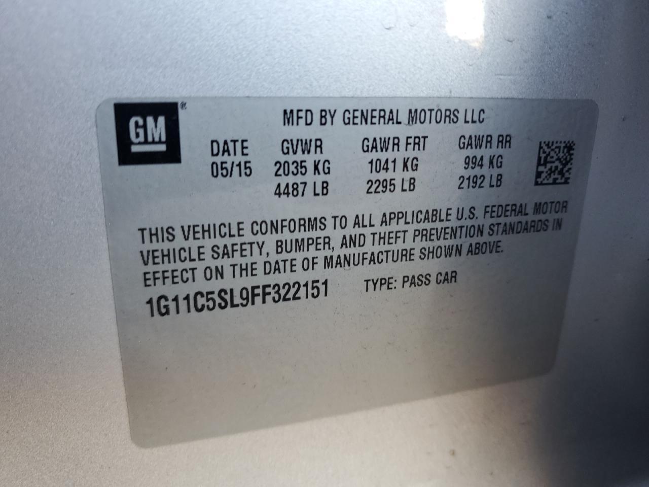 2015 CHEVROLET MALIBU