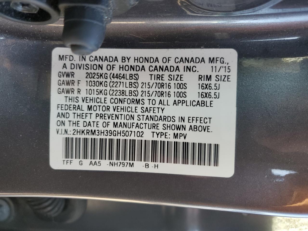 2016 HONDA CR-V