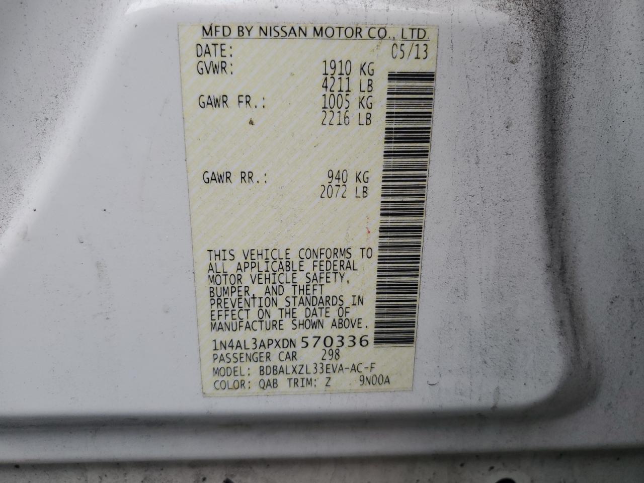 2013 NISSAN ALTIMA