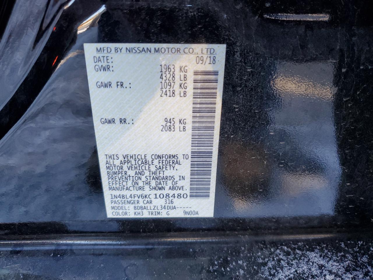 2019 NISSAN ALTIMA
